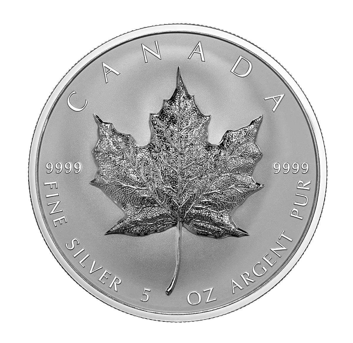 5 oz. Fine Silver Coin – Ultra-High Relief Silver Maple Leaf
