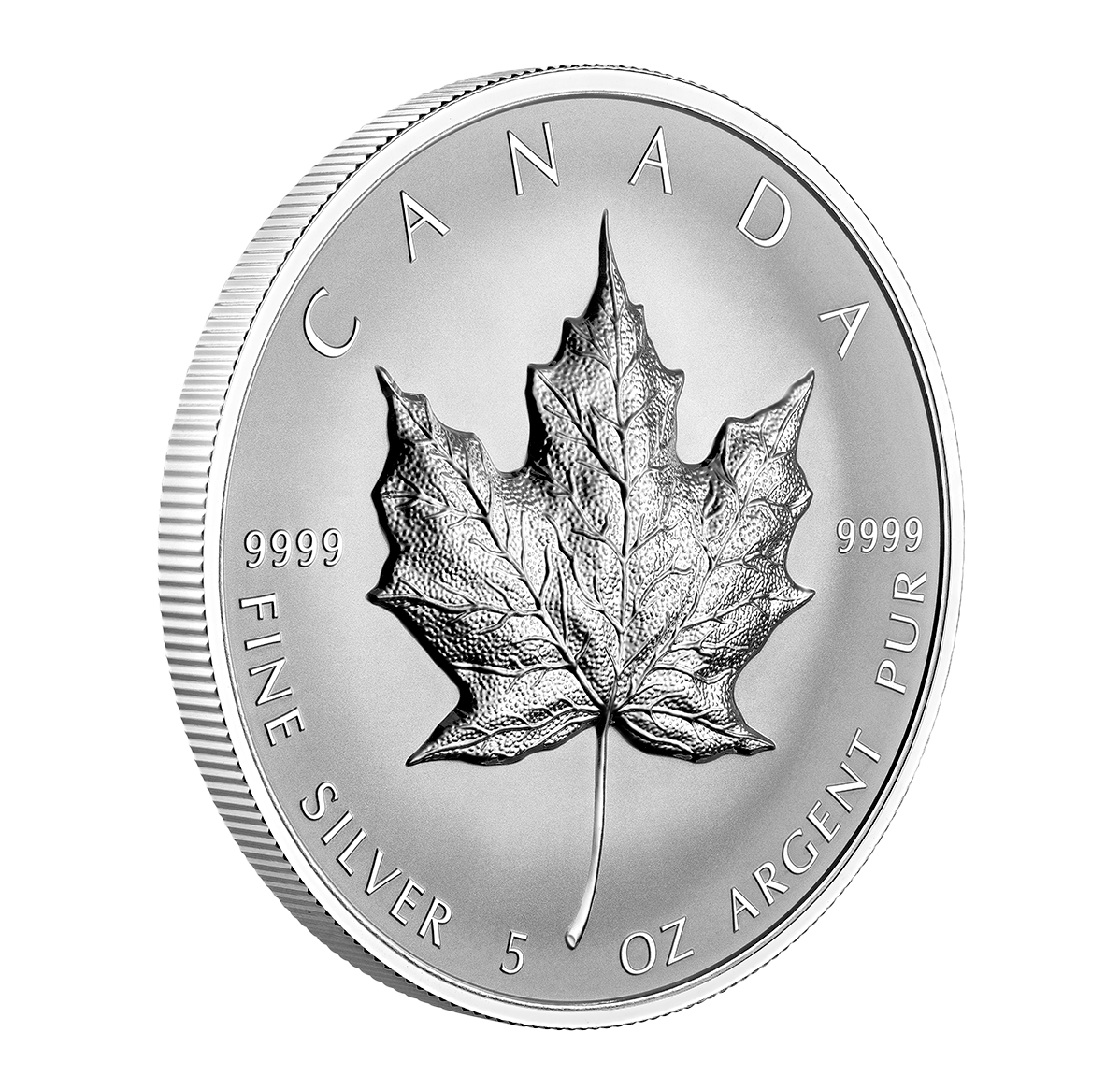 5 oz. Fine Silver Coin – Ultra-High Relief Silver Maple Leaf