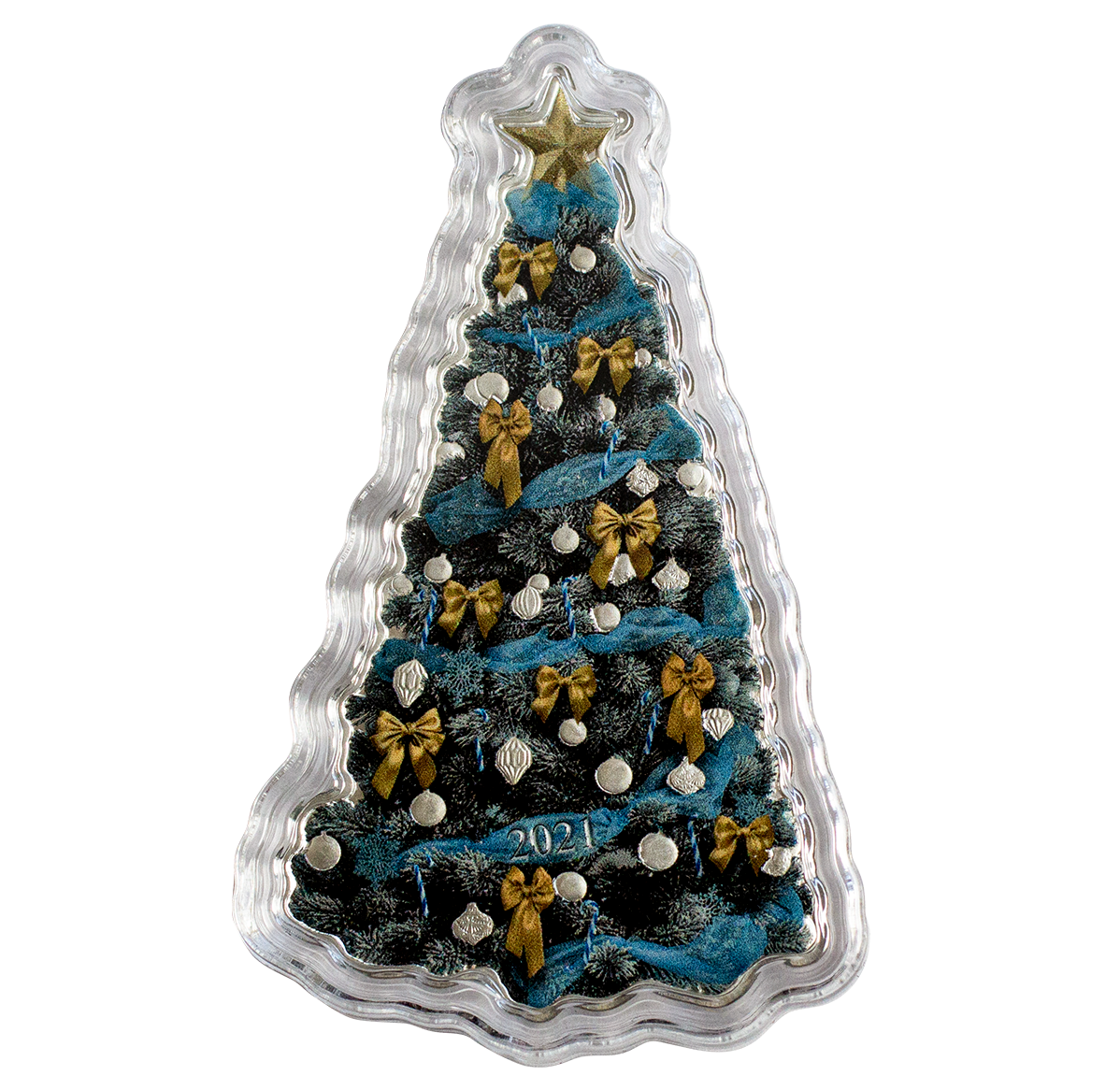 1 oz. Pure Silver Coloured Coin – Holiday Tree