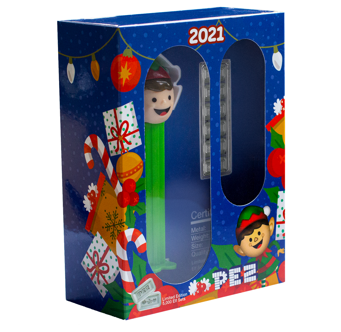 PEZ® Elf Silver Wafers & Dispenser Gift Set