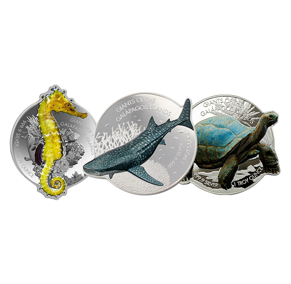 Géants des îles Galápagos – Abonnement à une série de trois pièces de 1 oz en argent pur