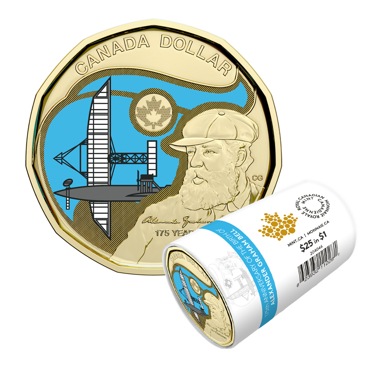 2022 $1 175th Anniversary of the Birth of Alexander Graham Bell Colourized Special Wrap Roll