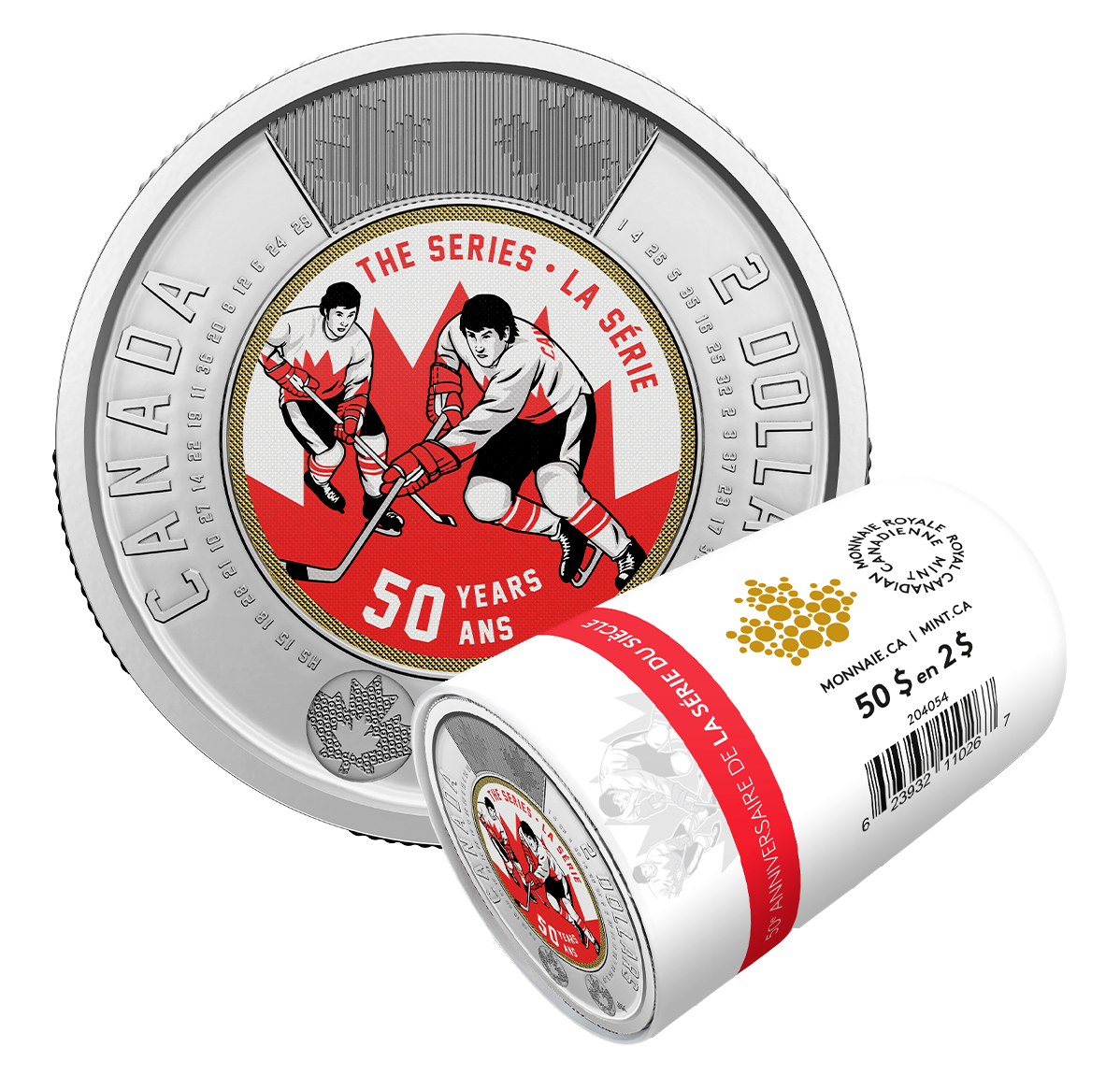 Rouleau spécial de pièces de 2 $ colorées 2022 – 50ᵉ anniversaire de la Série du siècle 
