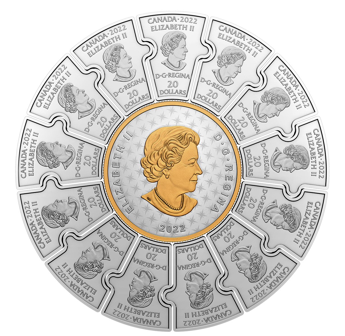 Ensemble de pièces casse-tête en argent pur – le Canada en mouvement 