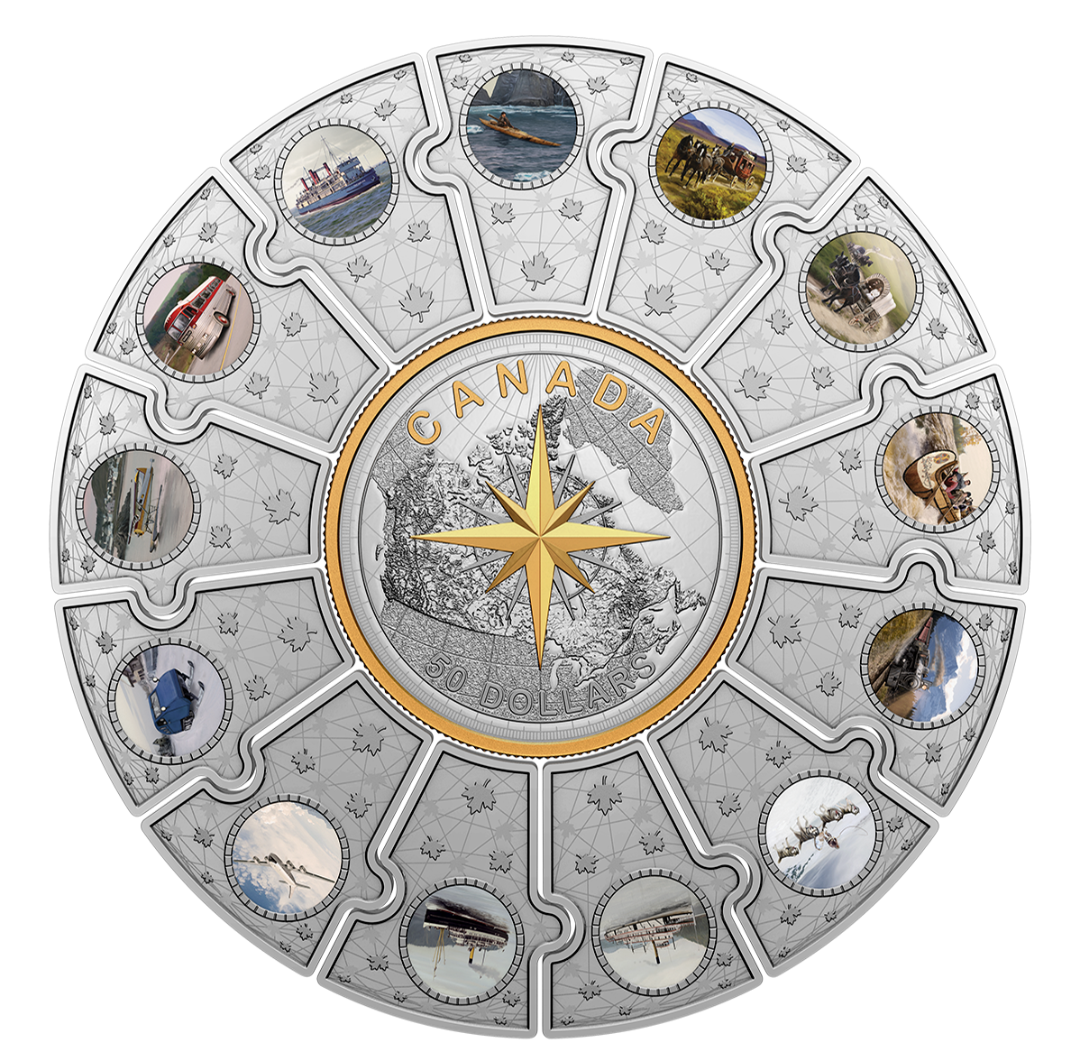 Ensemble de pièces casse-tête en argent pur – le Canada en mouvement 