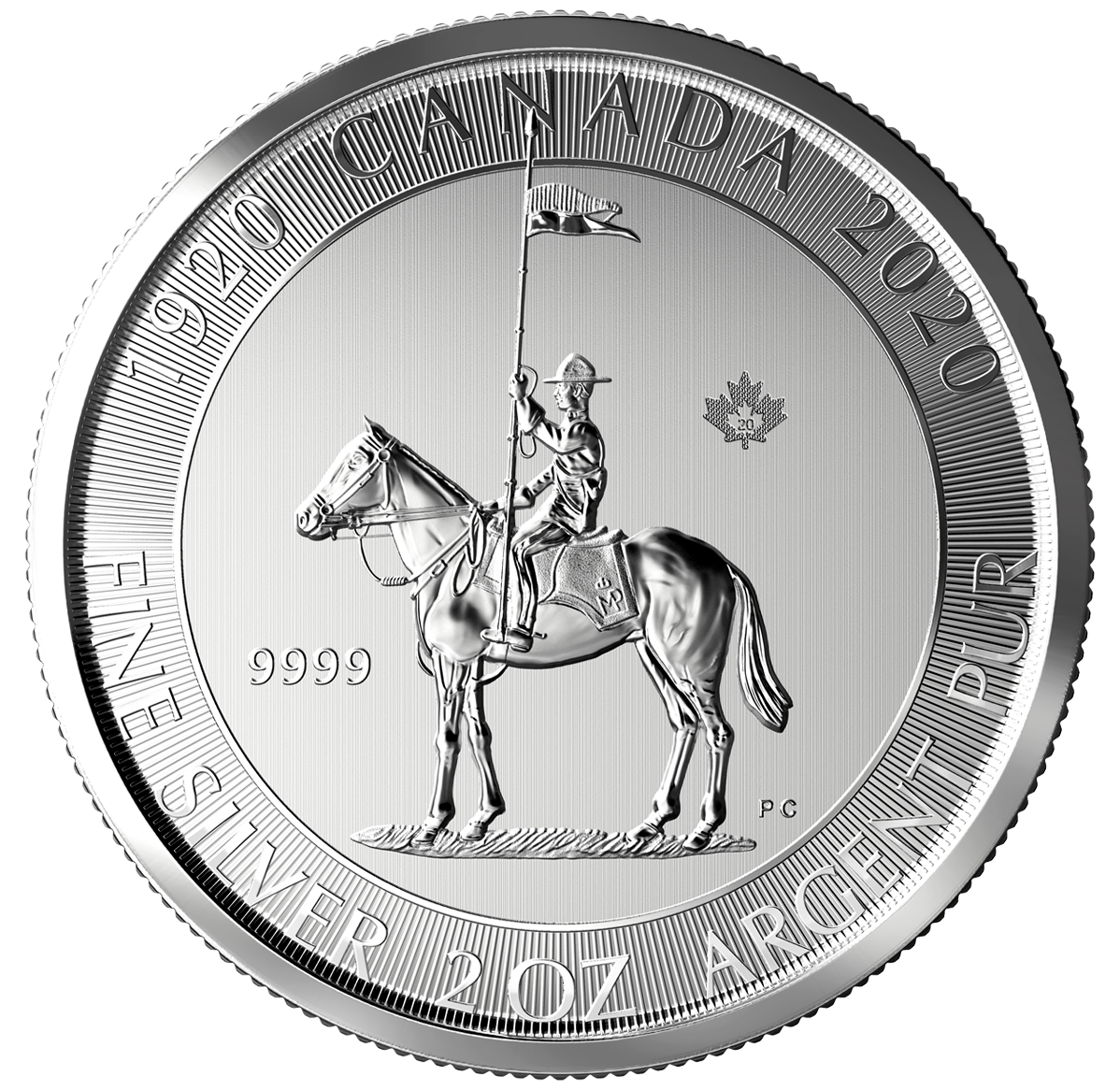 Pièce de 10 $ de 2 oz en argent pur à 99,99 % 2020 - GRC (pièce d'investissement)