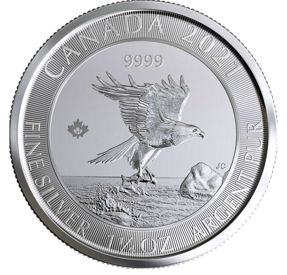 2021 $8 1.25 Oz. 99.99% Pure Silver Coin – Bald Eagle (Bullion)
